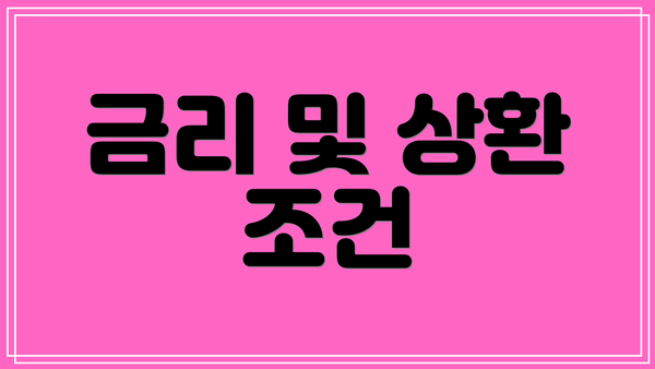 금리 및 상환 조건
