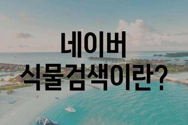 네이버 식물검색이란?