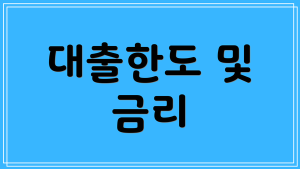 대출한도 및 금리
