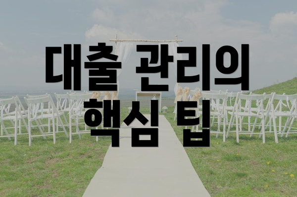 대출 관리의 핵심 팁