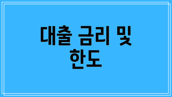 대출 금리 및 한도