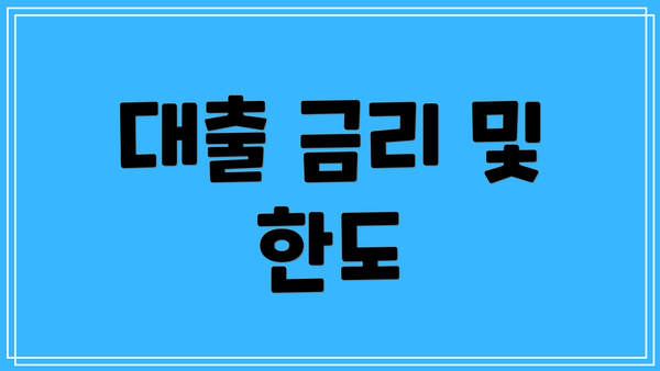 대출 금리 및 한도