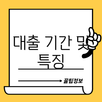 대출 기간 및 특징