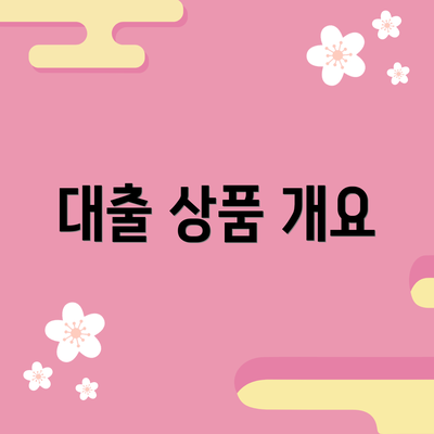 대출 상품 개요