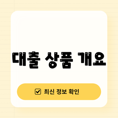 대출 상품 개요