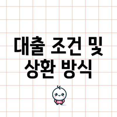 대출 조건 및 상환 방식
