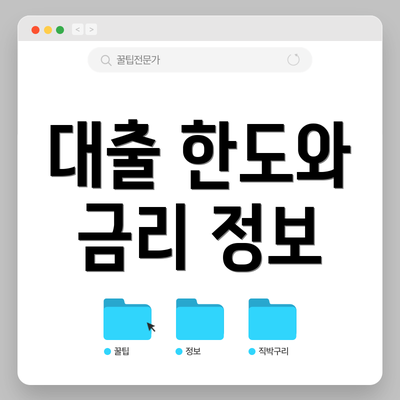 대출 한도와 금리 정보