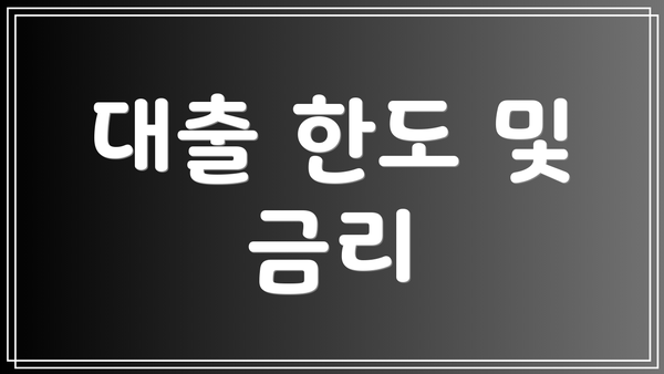 대출 한도 및 금리