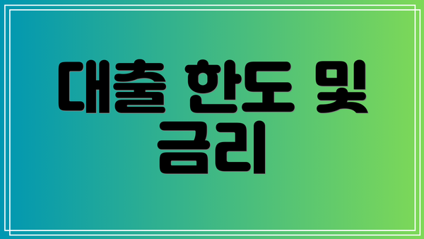대출 한도 및 금리