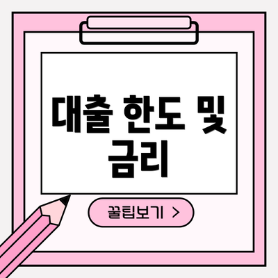 대출 한도 및 금리