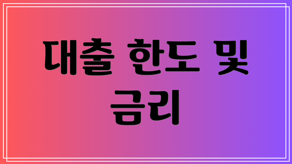 대출 한도 및 금리
