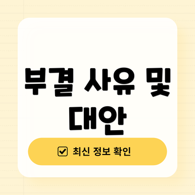부결 사유 및 대안