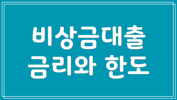 비상금대출 금리와 한도