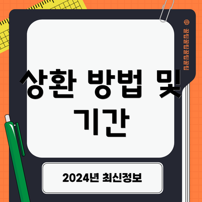 상환 방법 및 기간