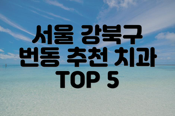 서울 강북구 번동 추천 치과 TOP 5