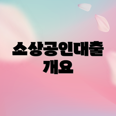 소상공인대출 개요
