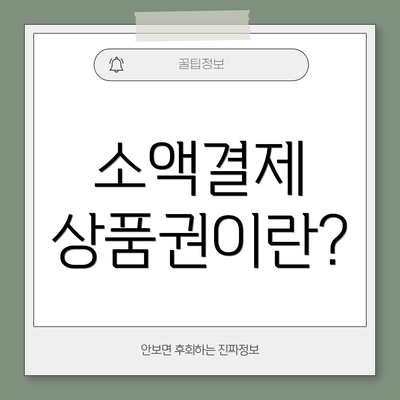 소액결제 상품권이란?