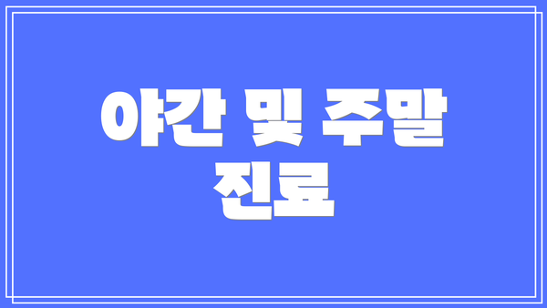 야간 및 주말 진료