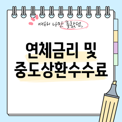 연체금리 및 중도상환수수료