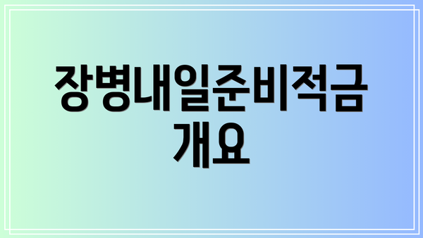 장병내일준비적금 개요