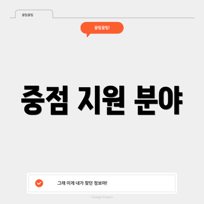 중점 지원 분야