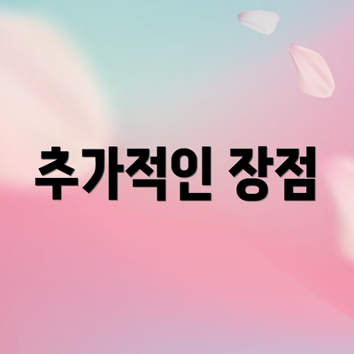 추가적인 장점
