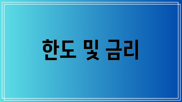 한도 및 금리
