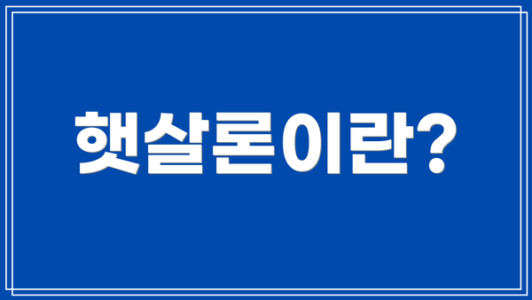 햇살론이란?