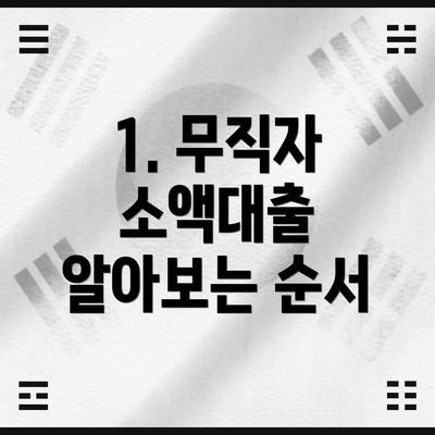 1. 무직자 소액대출 알아보는 순서