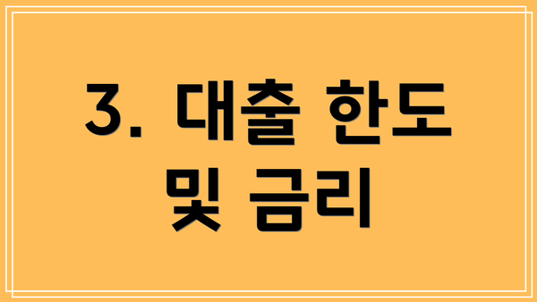 3. 대출 한도 및 금리