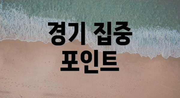 경기 집중 포인트