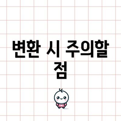 변환 시 주의할 점