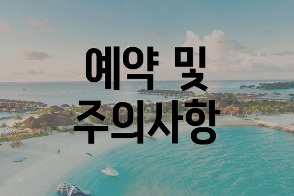 예약 및 주의사항
