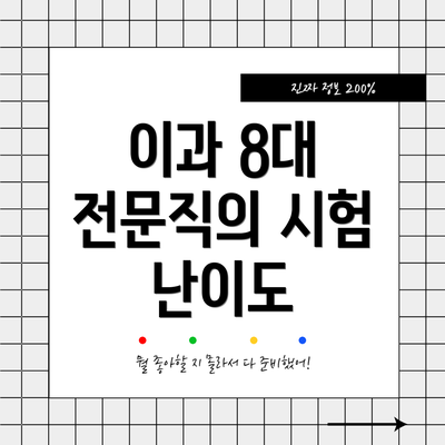 이과 8대 전문직의 시험 난이도