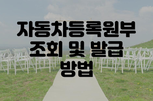 자동차등록원부 조회 및 발급 방법