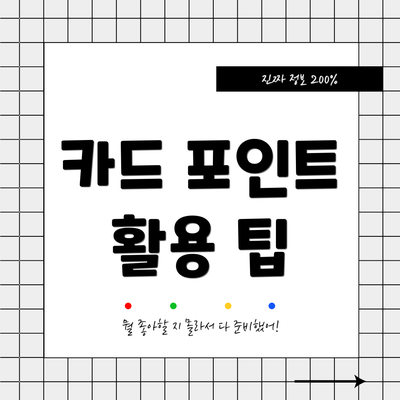카드 포인트 활용 팁