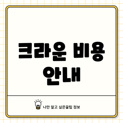 크라운 비용 안내