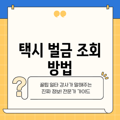 택시 벌금 조회 방법