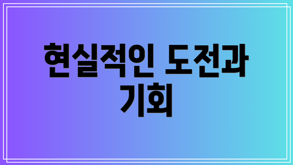 현실적인 도전과 기회
