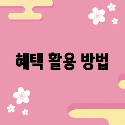 혜택 활용 방법