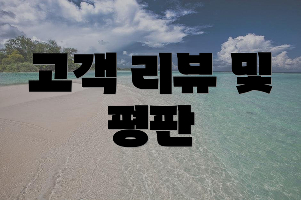 고객 리뷰 및 평판