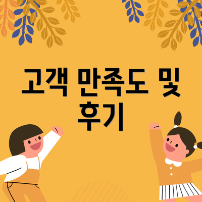 고객 만족도 및 후기