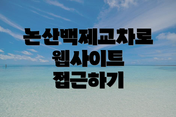 논산백제교차로 웹사이트 접근하기