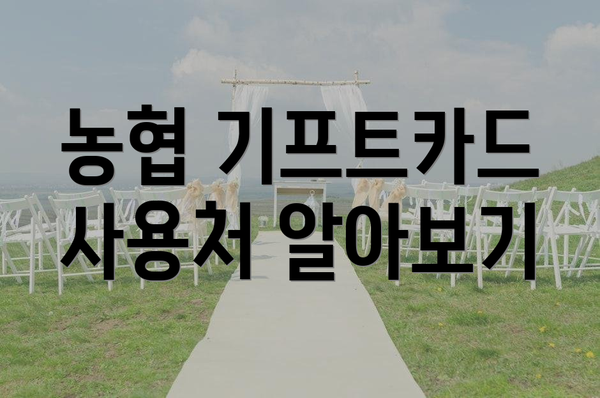 농협 기프트카드 사용처 알아보기