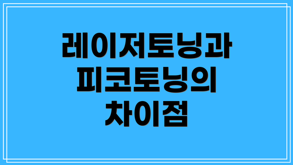 레이저토닝과 피코토닝의 차이점