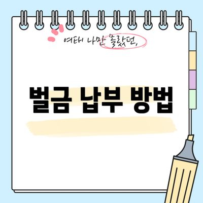 벌금 납부 방법