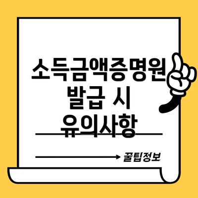 소득금액증명원 발급 시 유의사항