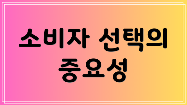 소비자 선택의 중요성