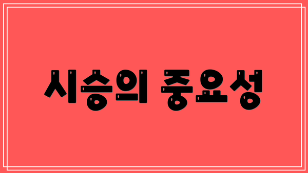 시승의 중요성
