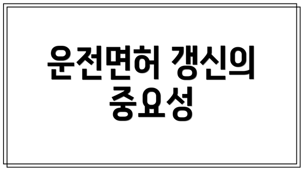 운전면허 갱신의 중요성